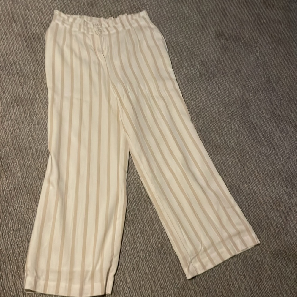 Wide leg lined linen trouser